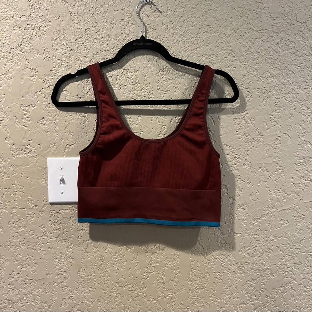 Outdoor Voices SeamlessRib Longline Bra Maroon